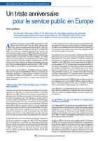 Un triste anniversaire  pour le service public en Europe