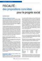 FISCALITÉ :  des propositions concrètes  pour le progrès social