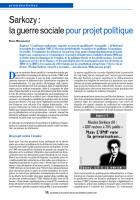 Sarkozy : la guerre sociale pour projet politique