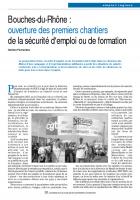 Bouches-du-Rhône :  ouverture des premiers chantiers de la sécurité d'emploi ou de formation