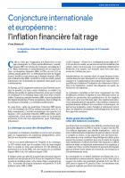Conjoncture internationale et européenne :  l’inflation financière fait rage