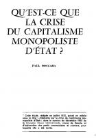 Qu'est-ce que de la crise  du capitalisme monopoliste  d'État? 