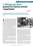 L’Afrique du Sud : quand la France armait l’apartheid