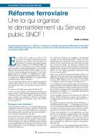 Réforme ferroviaire Une loi qui organise le démantèlement du Service public SNCF !