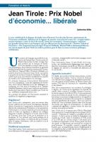 Jean Tirole : Prix Nobel d’économie... libérale