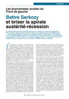 Battre Sarkozy et briser la spirale austérité-récession Les économistes soutien du Front de gauche  