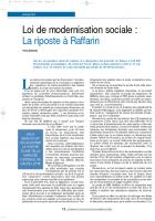 Loi de modernisation sociale : La riposte à Raffarin