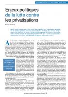 Enjeux politiques de la lutte contre les privatisations