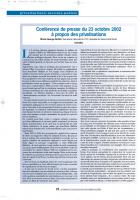 Conférence de presse du 23 octobre 2002 à propos des privatisations