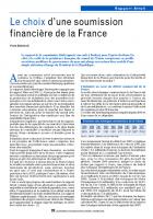 Le choix d’une soumission financière de la France