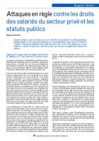 Attaques en règle contre les droits des salariés du secteur privé et les statuts public