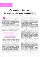 Communisme :le sens d’une ambition