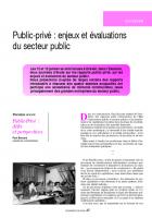 Public-privé : enjeux et évaluations du secteur public