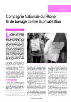 Compagnie Nationale du Rhône : tir de barrage contre la privatisation