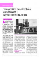Transposition des directives européennes :  après l’électricité, le gaz