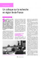 Un colloque sur la recherche en région Ile-de-France
