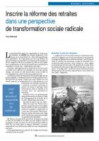 Inscrire la réforme des retraites dans une perspective  de transformation sociale radicale