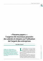 « Panama papers » :  l’urgence de nouveaux pouvoirs  des salariés et citoyens sur l’utilisation de l’argent des entreprises
